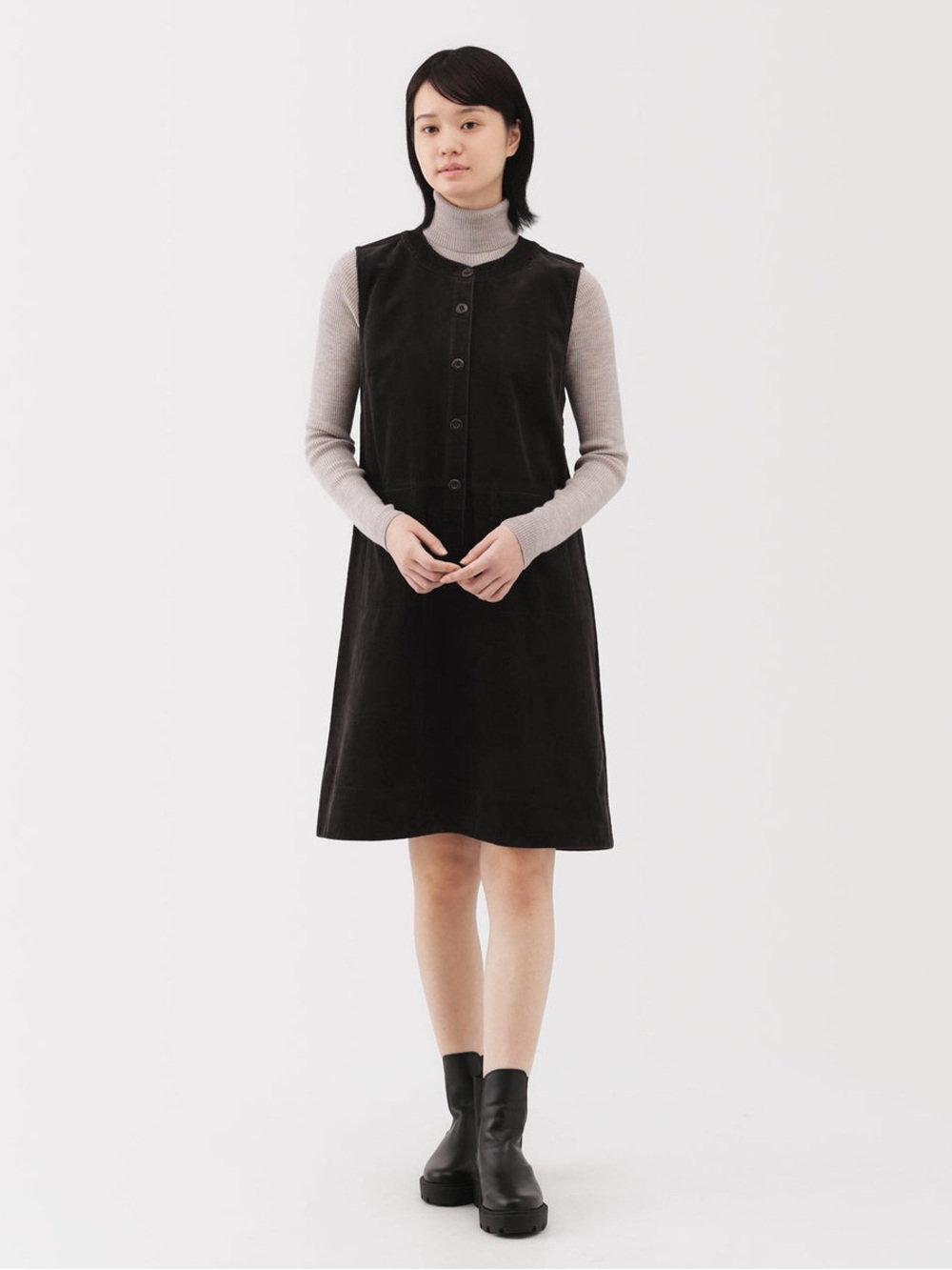 Muji Corduroy Jumper Dress Large